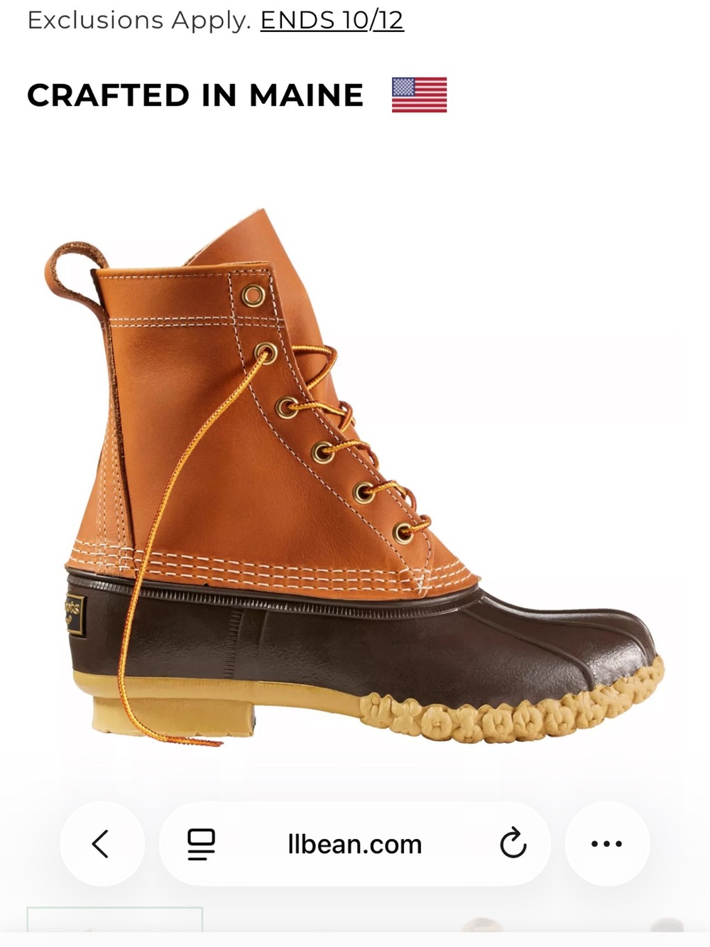 L.L. Bean Women’s Bean Boots 8”